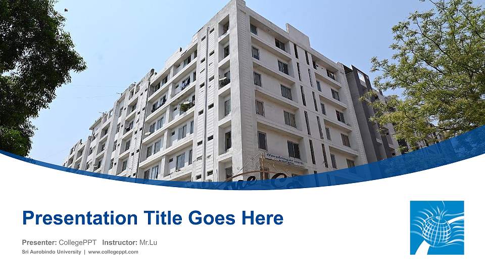 Sri Aurobindo University Course/Courseware Creation PPT Template16:9 ratio PPT effect preview image