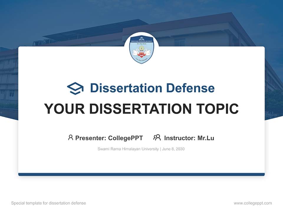 Swami Rama Himalayan University Graduation Thesis Defense PPT Template4:3 ratio PPT effect preview image7