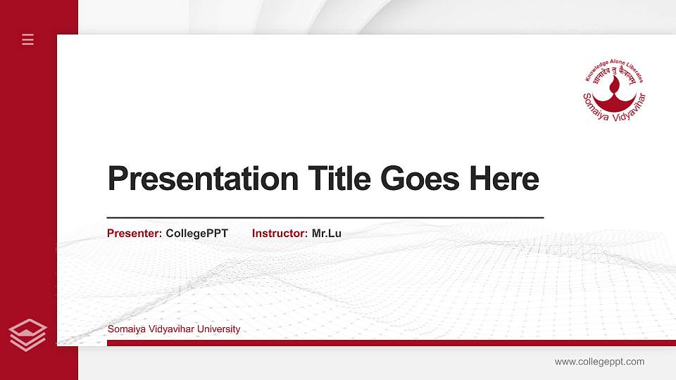 Somaiya Vidyavihar University Thesis Proposal/Graduation Defense PPT Template16:9 ratio PPT effect preview image