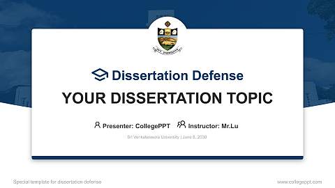 Sri Venkateswara University Graduation Thesis Defense PPT Template