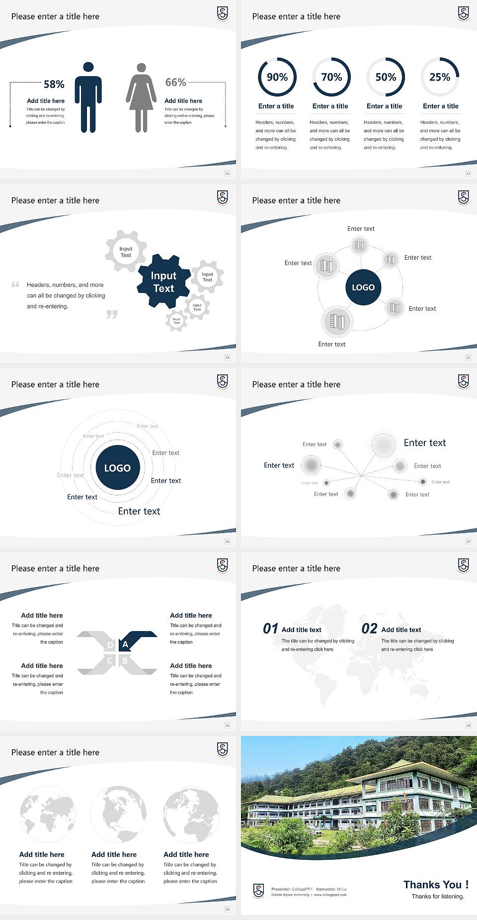 Sikkim Alpine University Course/Courseware Creation PPT Template4:3 ratio PPT effect preview image4