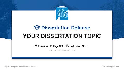 Sri Aurobindo University Graduation Thesis Defense PPT Template