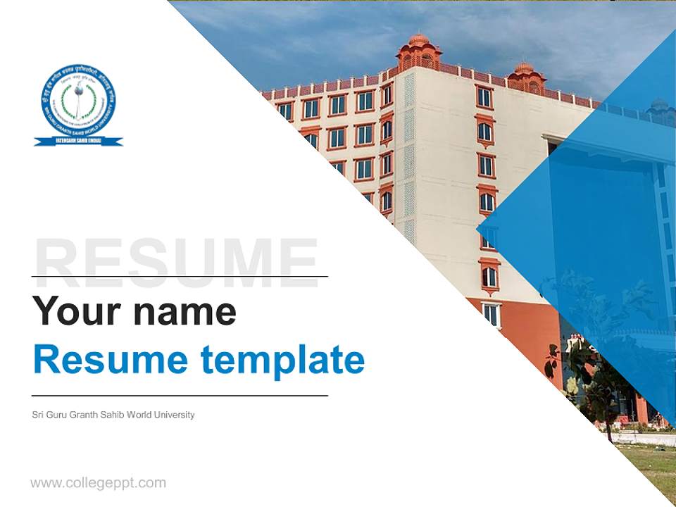 Sri Guru Granth Sahib World University Resume PPT Template4:3 ratio PPT effect preview image5