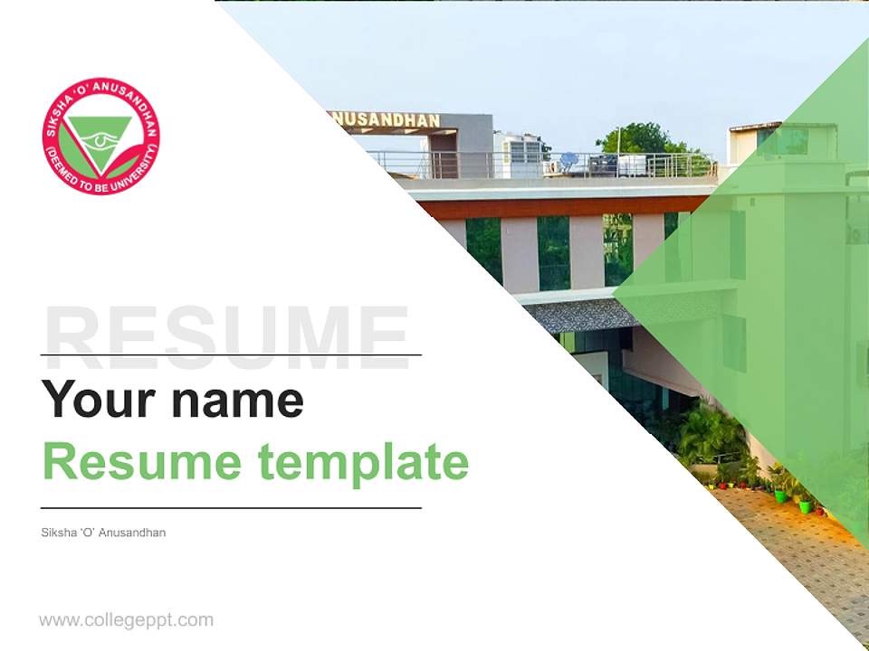 Siksha ‘O’ Anusandhan Resume PPT Template4:3 ratio PPT effect preview image5