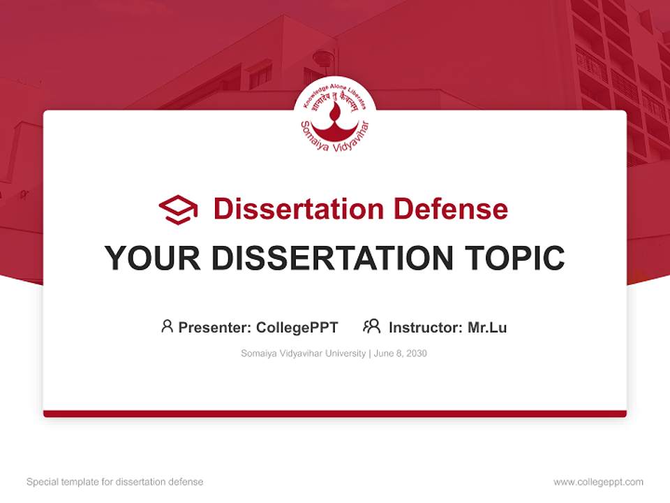 Somaiya Vidyavihar University Graduation Thesis Defense PPT Template4:3 ratio PPT effect preview image7