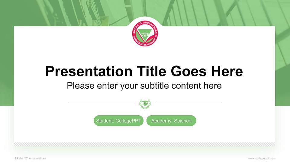 Siksha ‘O’ Anusandhan National Scholarship Defense PPT Template16:9 ratio PPT effect preview image