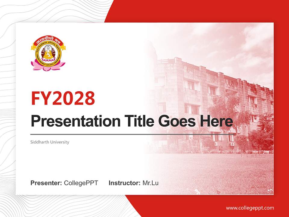 Siddharth University Academic Presentation/Research Findings Report PPT Template4:3 ratio PPT effect preview image5