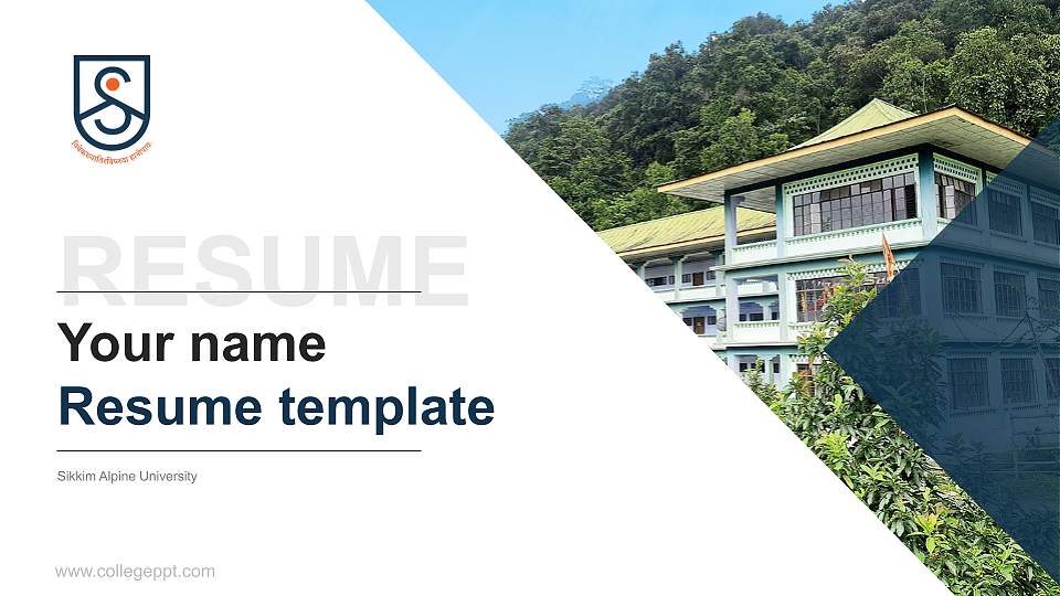 Sikkim Alpine University Resume PPT Template16:9 ratio PPT effect preview image