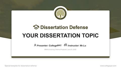 SRM University, Andhra Pradesh Graduation Thesis Defense PPT Template