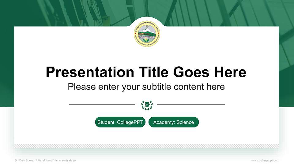 Sri Dev Suman Uttarakhand Vishwavidyalaya National Scholarship Defense PPT Template16:9 ratio PPT effect preview image