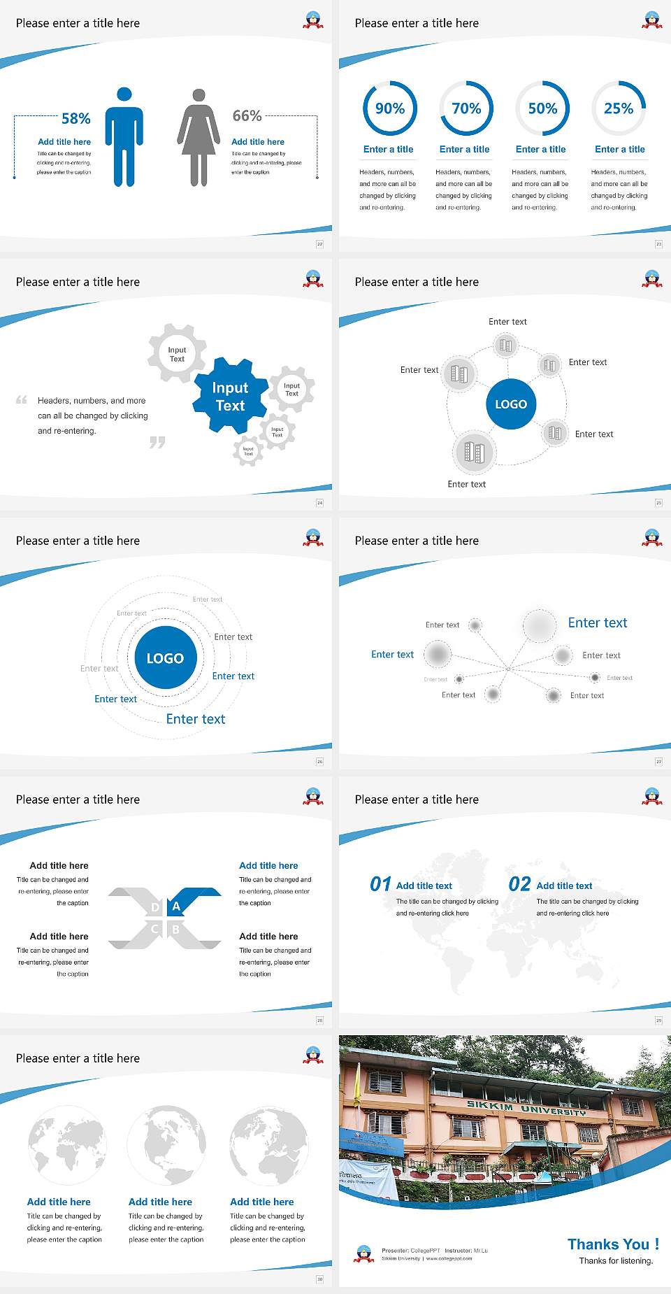 Sikkim University Course/Courseware Creation PPT Template4:3 ratio PPT effect preview image4