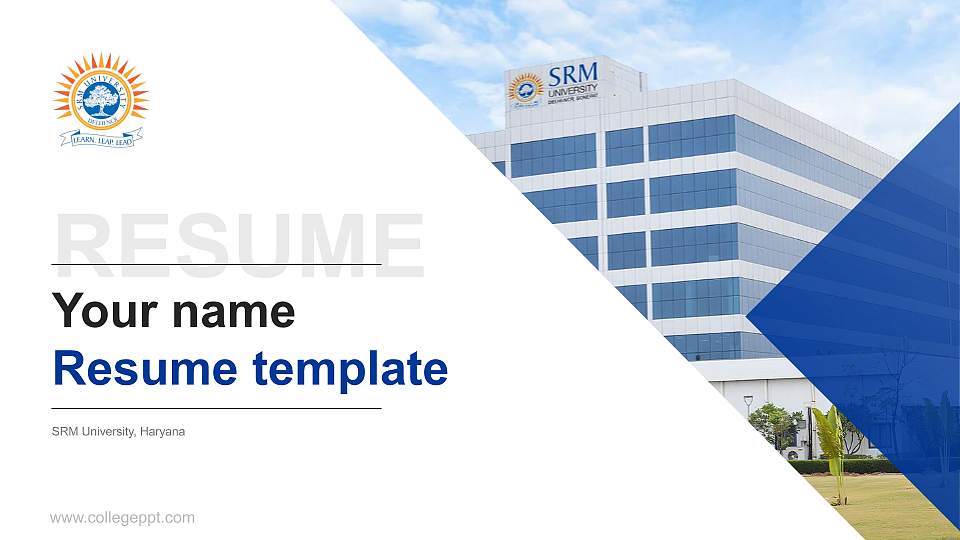 SRM University, Haryana Resume PPT Template16:9 ratio PPT effect preview image