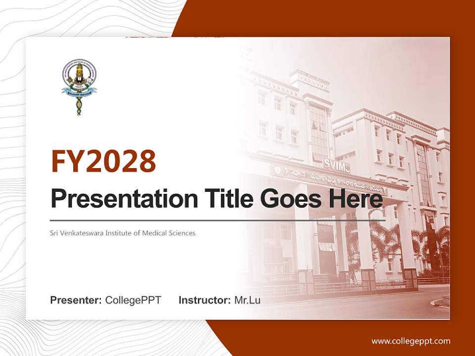 Sri Venkateswara Institute of Medical Sciences Academic Presentation/Research Findings Report PPT Template4:3 ratio PPT effect preview image5