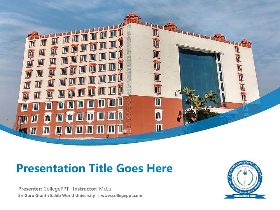 Sri Guru Granth Sahib World University Course/Courseware Creation PPT Template4:3 ratio PPT effect preview image5