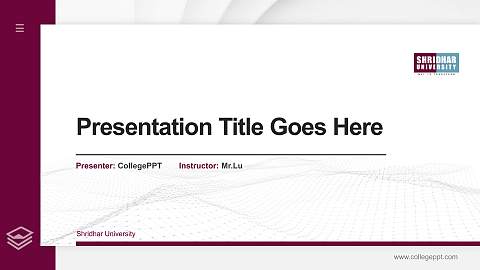 Shridhar University Thesis Proposal/Graduation Defense PPT Template