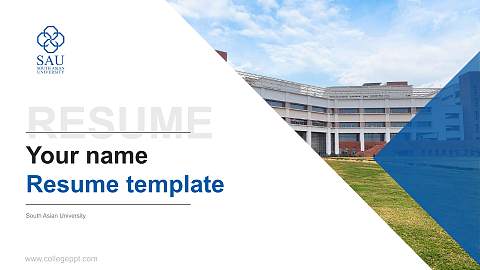 South Asian University Resume PPT Template