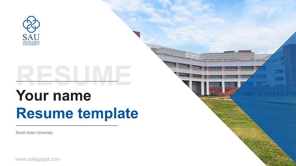 South Asian University Resume PPT Template16:9 ratio PPT effect preview image