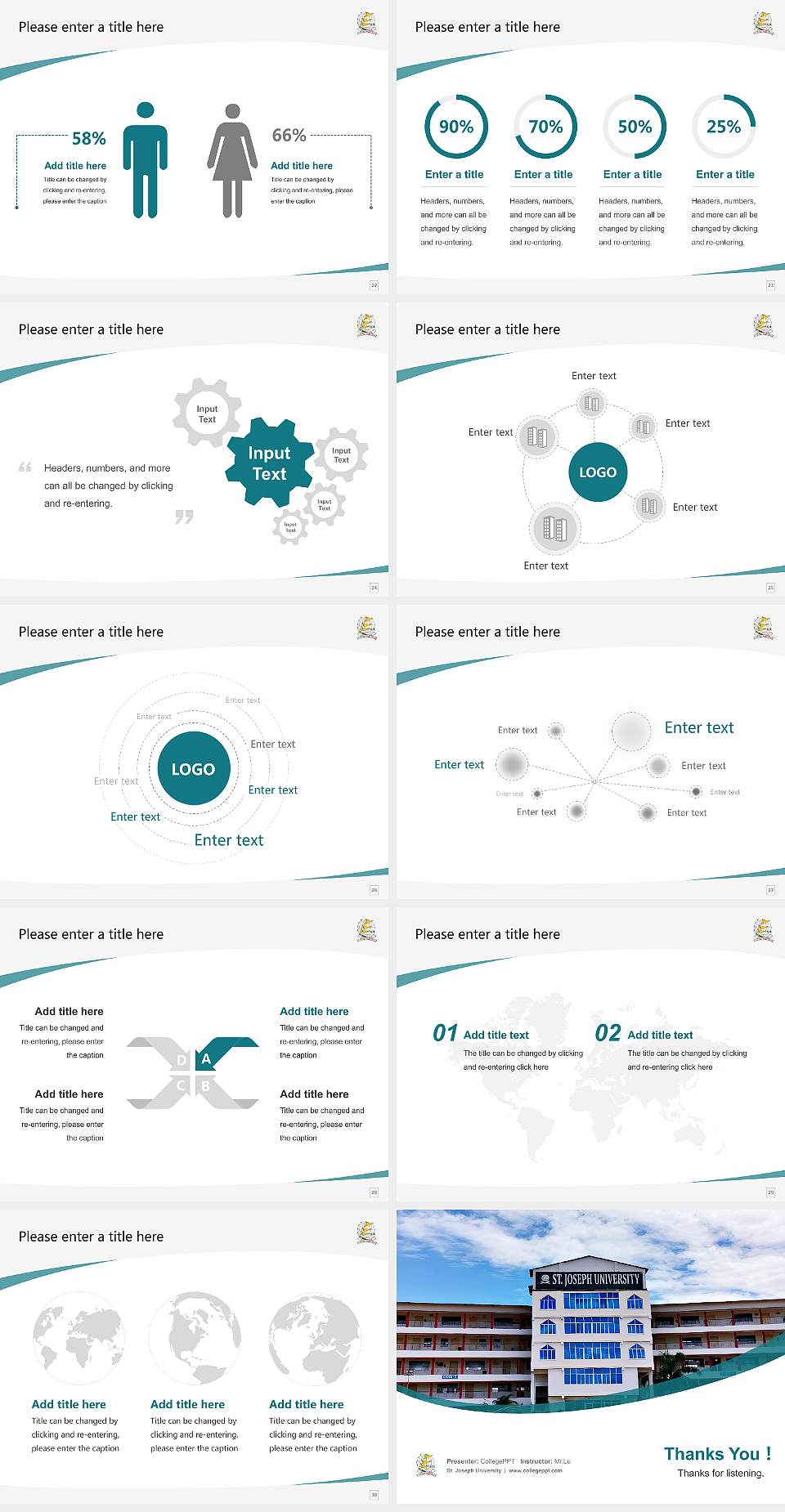 St. Joseph University Course/Courseware Creation PPT Template4:3 ratio PPT effect preview image4
