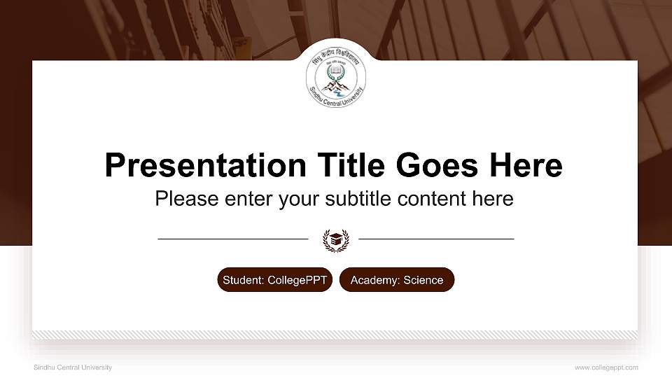Sindhu Central University National Scholarship Defense PPT Template16:9 ratio PPT effect preview image