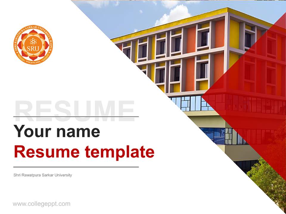 Shri Rawatpura Sarkar University Resume PPT Template4:3 ratio PPT effect preview image5