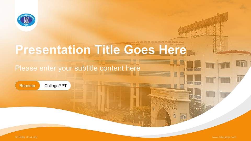 Sri Balaji University Lecture Sharing and Networking Event PPT Template16:9 ratio PPT effect preview image