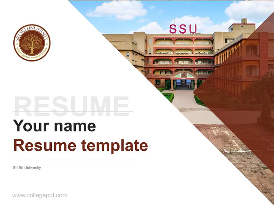Sri Sri University Resume PPT Template4:3 ratio PPT effect preview image5