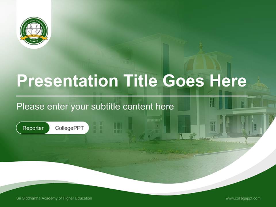 Sri Siddhartha Academy of Higher Education Lecture Sharing and Networking Event PPT Template4:3 ratio PPT effect preview image4