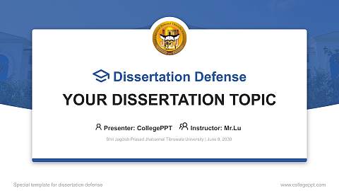 Shri Jagdish Prasad Jhabarmal Tibrewala University Graduation Thesis Defense PPT Template