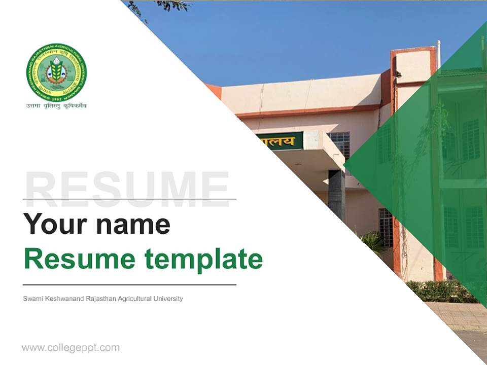 Swami Keshwanand Rajasthan Agricultural University Resume PPT Template4:3 ratio PPT effect preview image5