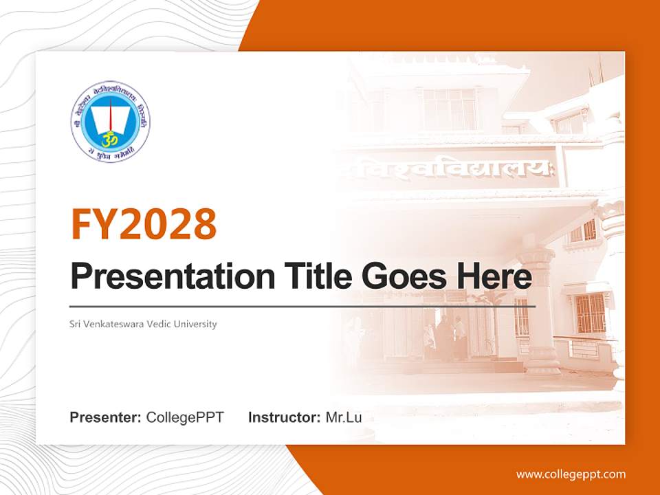Sri Venkateswara Vedic University Academic Presentation/Research Findings Report PPT Template4:3 ratio PPT effect preview image5