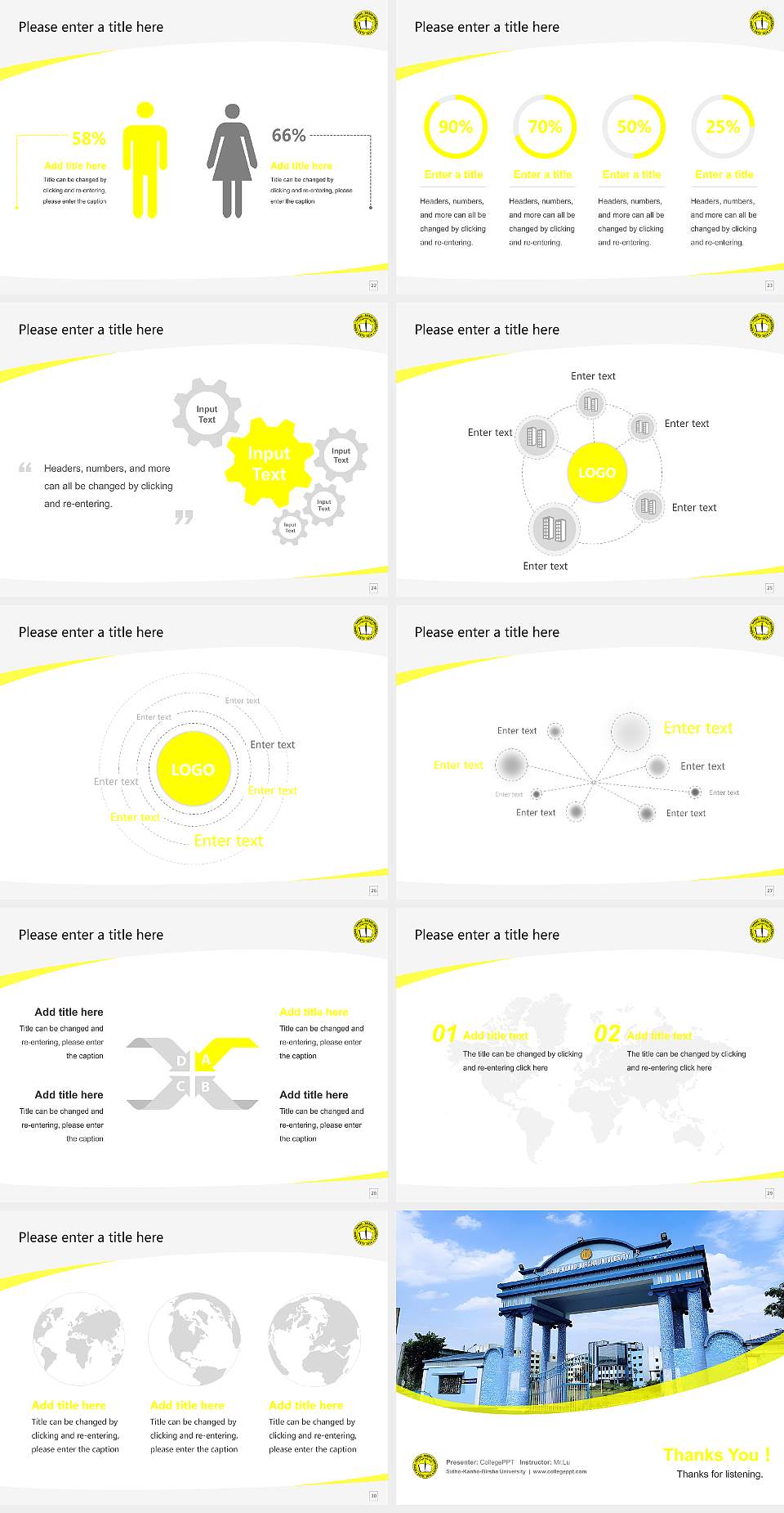 Sidho-Kanho-Birsha University Course/Courseware Creation PPT Template4:3 ratio PPT effect preview image4