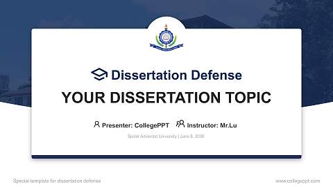 Spicer Adventist University Graduation Thesis Defense PPT Template