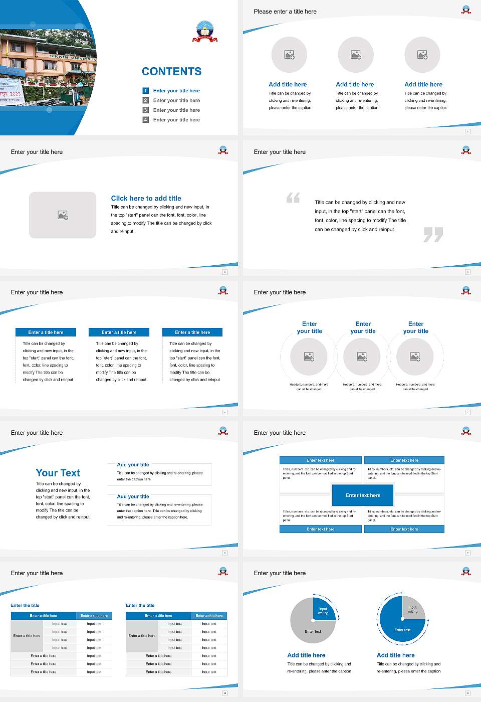 Sikkim University Course/Courseware Creation PPT Template16:9 ratio PPT effect preview image2