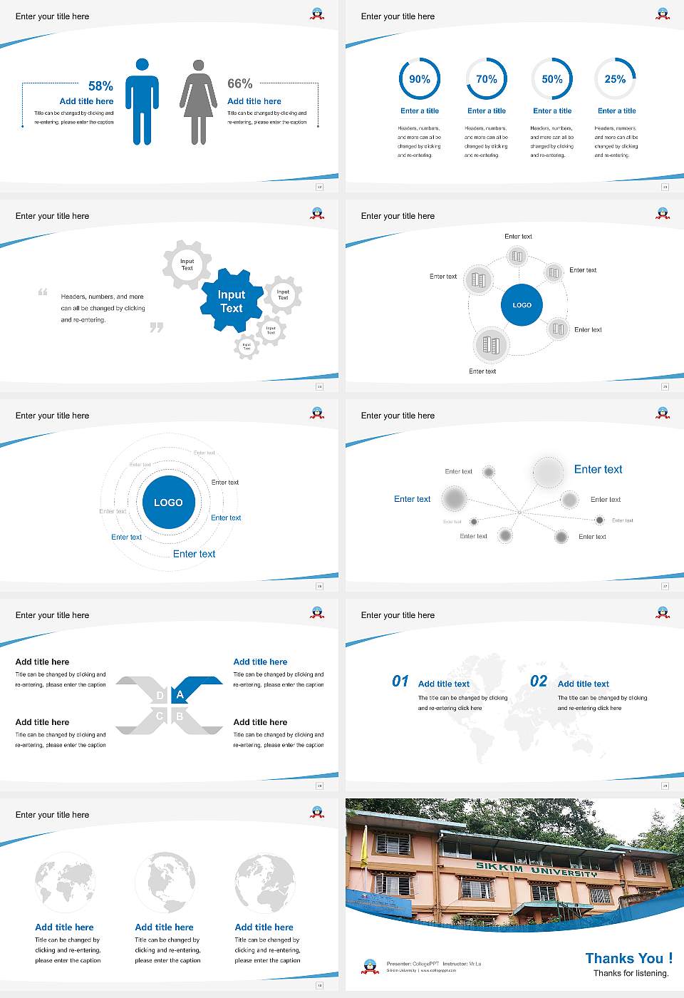 Sikkim University Course/Courseware Creation PPT Template16:9 ratio PPT effect preview image4