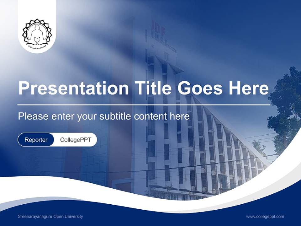 Sreenarayanaguru Open University Lecture Sharing and Networking Event PPT Template4:3 ratio PPT effect preview image4