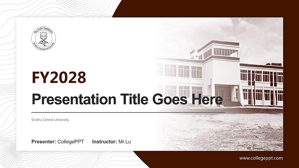 Sindhu Central University Academic Presentation/Research Findings Report PPT Template16:9 ratio PPT effect preview image