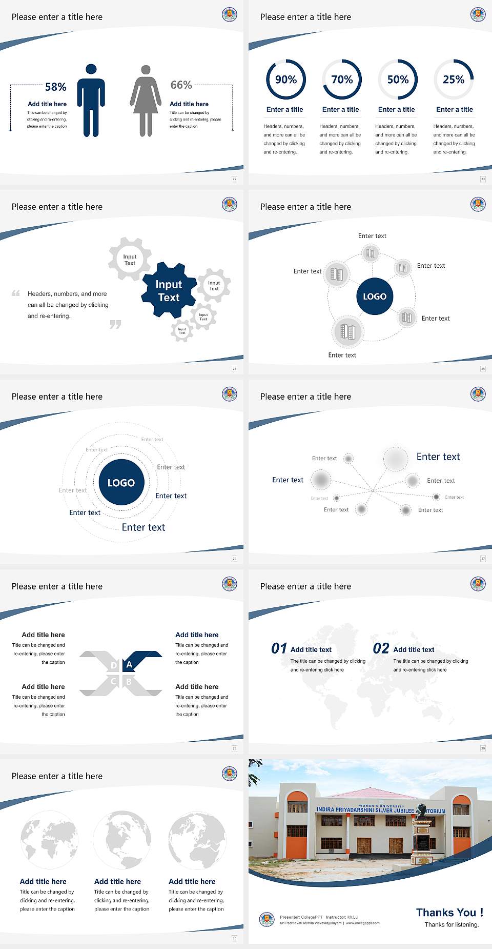 Sri Padmavati Mahila Visvavidyalayam Course/Courseware Creation PPT Template4:3 ratio PPT effect preview image4