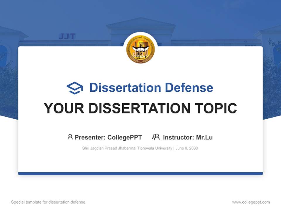 Shri Jagdish Prasad Jhabarmal Tibrewala University Graduation Thesis Defense PPT Template4:3 ratio PPT effect preview image7
