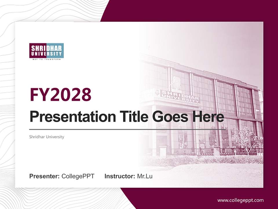 Shridhar University Academic Presentation/Research Findings Report PPT Template4:3 ratio PPT effect preview image5