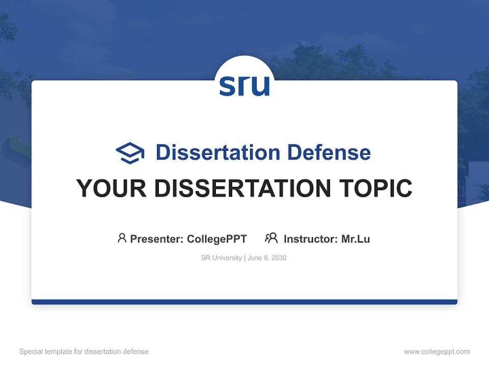 SR University Graduation Thesis Defense PPT Template4:3 ratio PPT effect preview image7