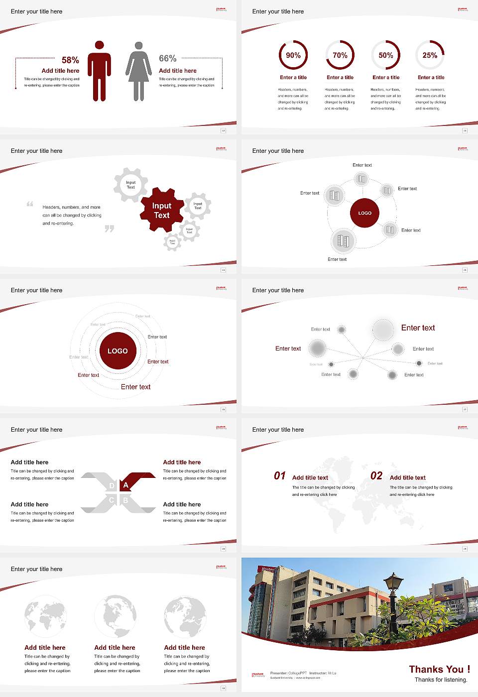 Sushant University Course/Courseware Creation PPT Template16:9 ratio PPT effect preview image4