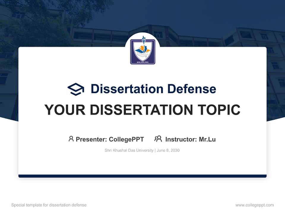 Shri Khushal Das University Graduation Thesis Defense PPT Template4:3 ratio PPT effect preview image7