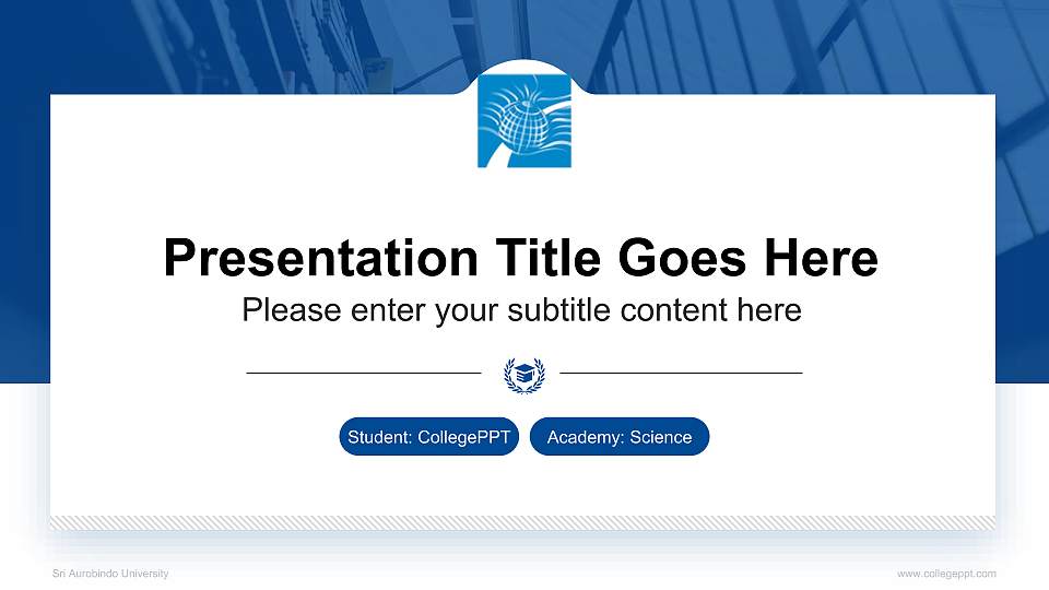 Sri Aurobindo University National Scholarship Defense PPT Template16:9 ratio PPT effect preview image