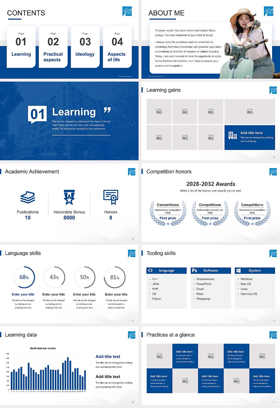 Sri Aurobindo University National Scholarship Defense PPT Template16:9 ratio PPT effect preview image2