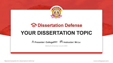 Siddharth University Graduation Thesis Defense PPT Template