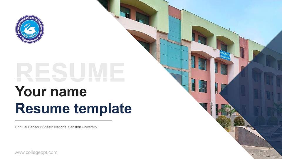 Shri Lal Bahadur Shastri National Sanskrit University Resume PPT Template16:9 ratio PPT effect preview image