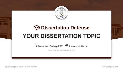 Sindhu Central University Graduation Thesis Defense PPT Template