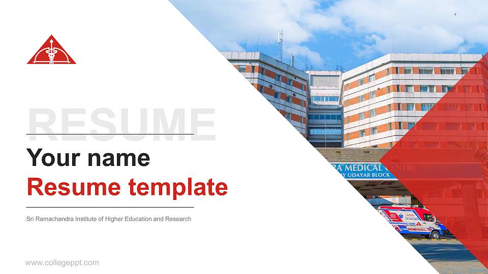 Sri Ramachandra Institute of Higher Education and Research Resume PPT Template16:9 ratio PPT effect preview image