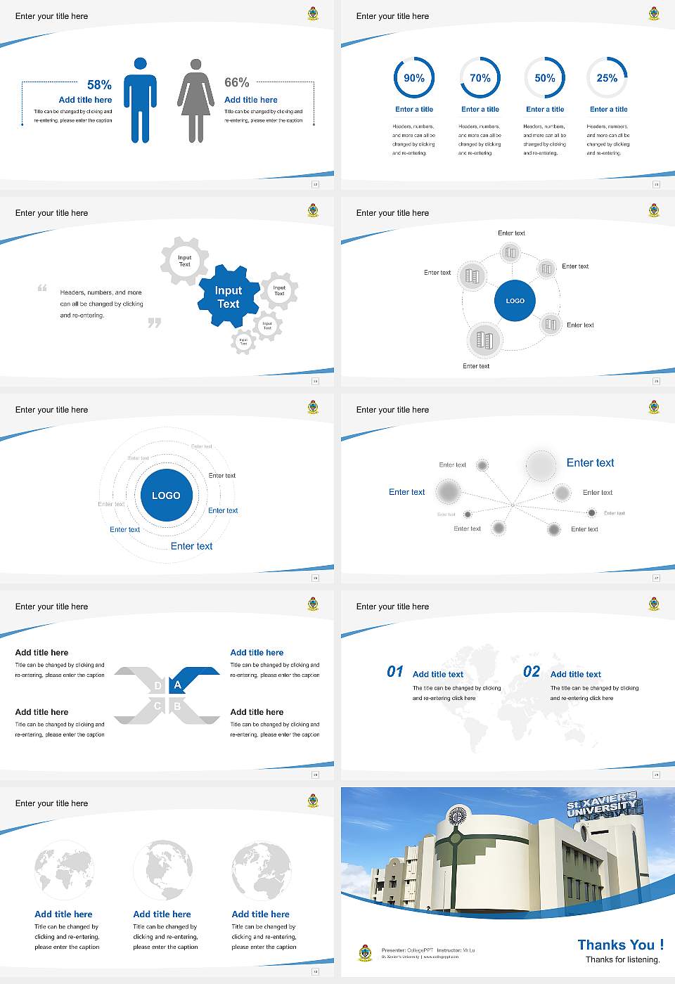 St. Xavier ‘s University Course/Courseware Creation PPT Template16:9 ratio PPT effect preview image4