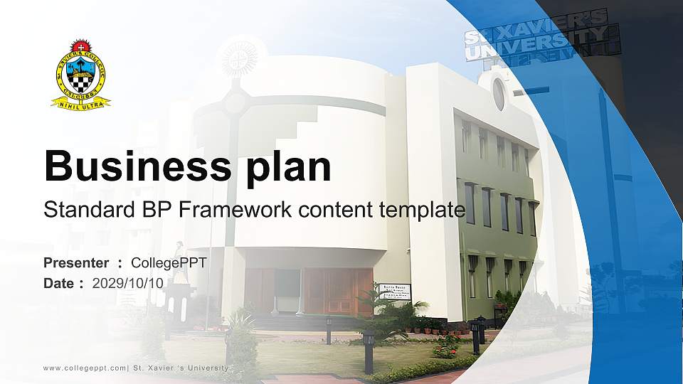 St. Xavier ‘s University Competition/Entrepreneurship Contest PPT Template16:9 ratio PPT effect preview image